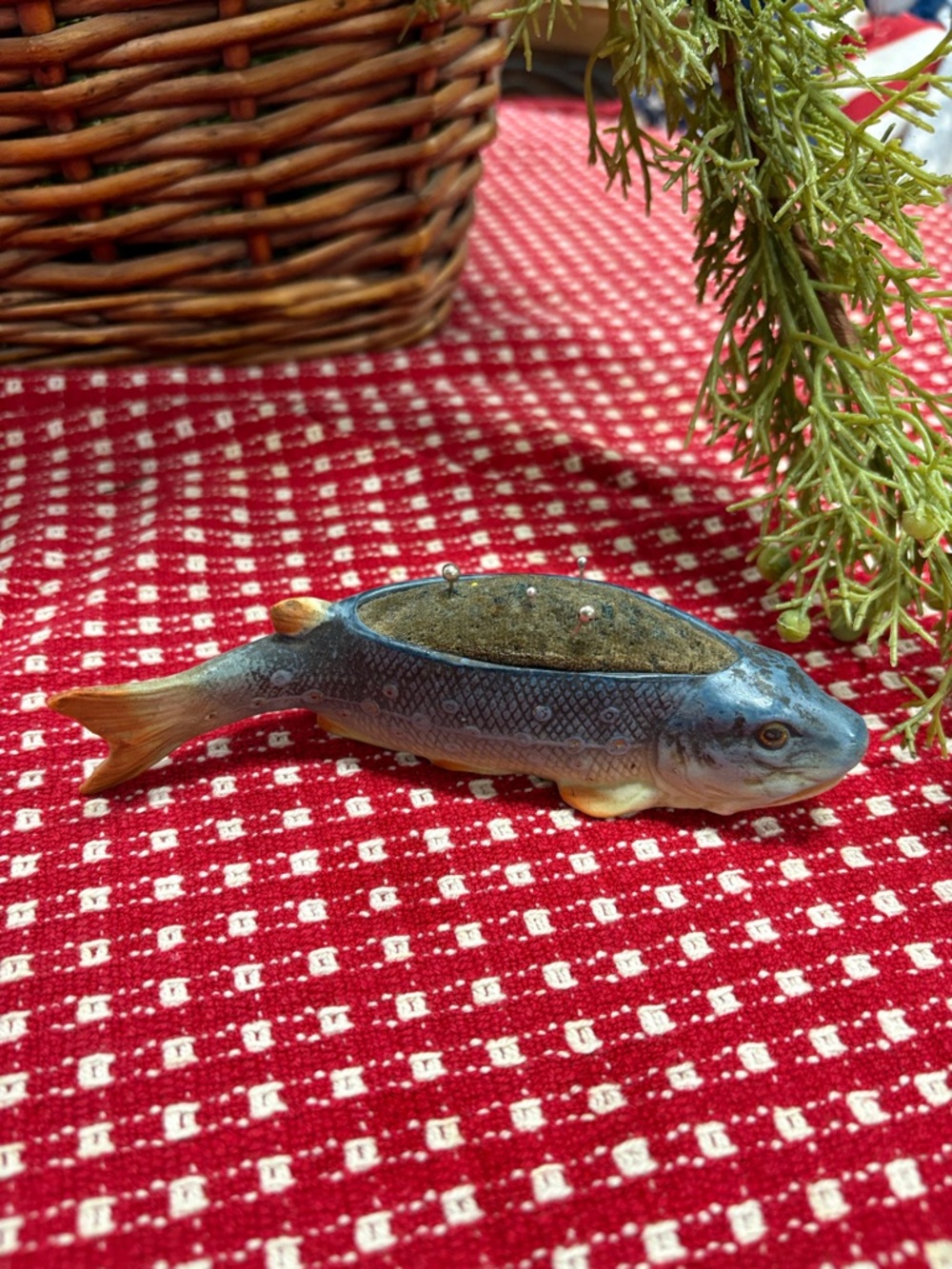 Vintage Trout Pin Cushion